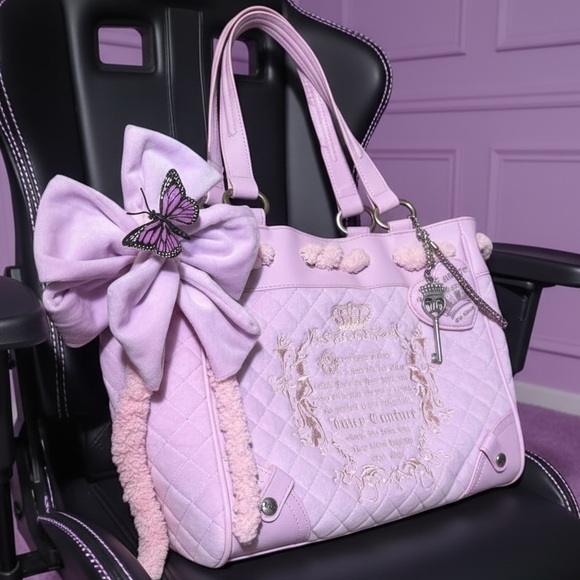 Juicy Couture Handbags - Custom 💜 Lavender + Blush Butterfly Juicy Couture Daydreamer . Juicy Tale. Y2K